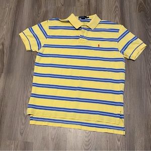 Polo Ralph Lauren Yellow Stripe Cotton Polo Men’s size Large Golf Casual